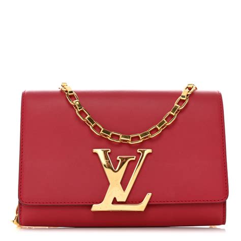 louis vuitton red calfskin chain louise mm|LOUIS VUITTON Calfskin Chain Louise MM Red .